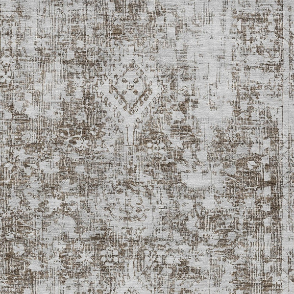 HomeRoots 5' Chocolate Oriental Area Rug - Versatile Indoor Outdoor Design, Stain Resistant & Easy Care 5' X 8' 607597