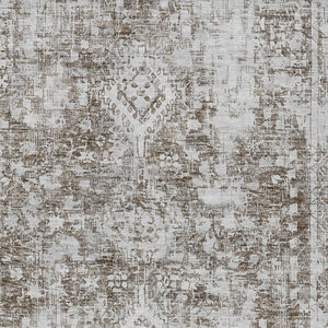 HomeRoots 5' Chocolate Oriental Area Rug - Versatile Indoor Outdoor Design, Stain Resistant & Easy Care 8' X 10' 607599