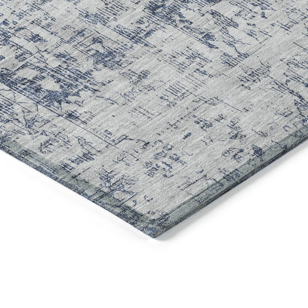 HomeRoots 5' Navy Blue Oriental Area Rug - Durable, Washable, and Stain-Resistant for Indoor & Outdoor Use 5' X 8' 607609