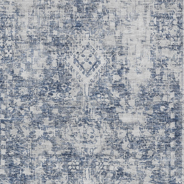 HomeRoots 5' Navy Blue Oriental Area Rug - Durable, Washable, and Stain-Resistant for Indoor & Outdoor Use 5' X 8' 607609