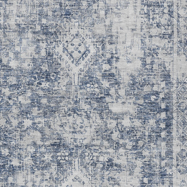 HomeRoots 5' Navy Blue Oriental Area Rug - Durable, Washable, and Stain-Resistant for Indoor & Outdoor Use 8' X 10' 607611