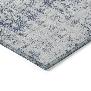 HomeRoots 5' Navy Blue Oriental Area Rug - Durable, Washable, and Stain-Resistant for Indoor & Outdoor Use 9' X 12' 607612