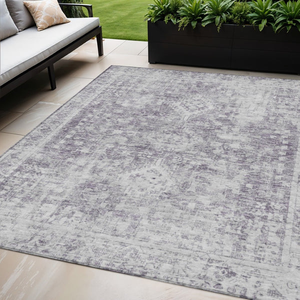 HomeRoots 5' Elegant Plum Oriental Area Rug - Washable, Durable Design for Indoor & Outdoor Spaces 5' X 8' 607615
