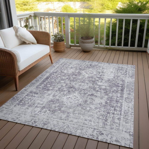 HomeRoots 5' Elegant Plum Oriental Area Rug - Washable, Durable Design for Indoor & Outdoor Spaces 5' X 8' 607615