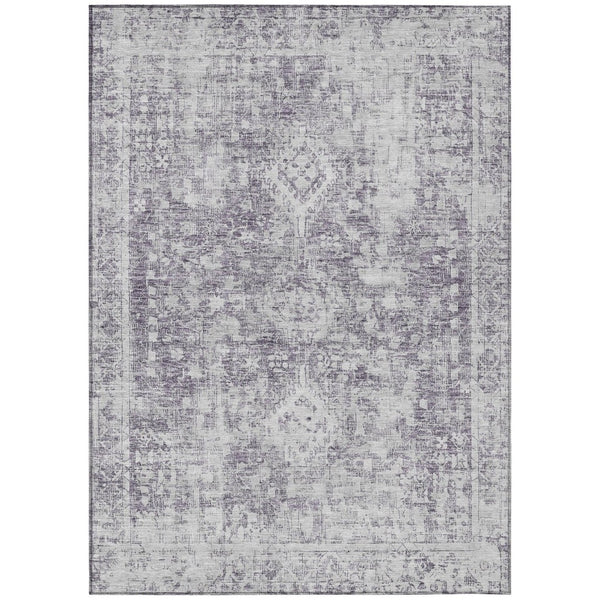 HomeRoots 5' Elegant Plum Oriental Area Rug - Washable, Durable Design for Indoor & Outdoor Spaces 5' X 8' 607615