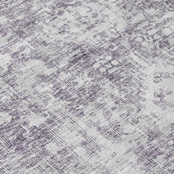 HomeRoots 5' Elegant Plum Oriental Area Rug - Washable, Durable Design for Indoor & Outdoor Spaces 8' Round 607616