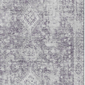 HomeRoots 5' Elegant Plum Oriental Area Rug - Washable, Durable Design for Indoor & Outdoor Spaces 9' X 12' 607618