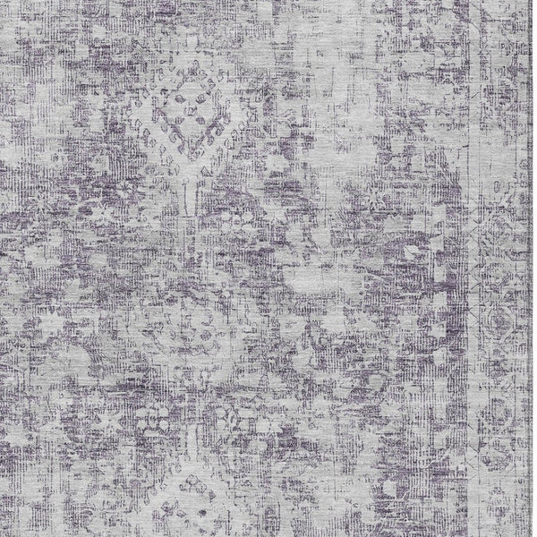 HomeRoots 5' Elegant Plum Oriental Area Rug - Washable, Durable Design for Indoor & Outdoor Spaces 9' X 12' 607618