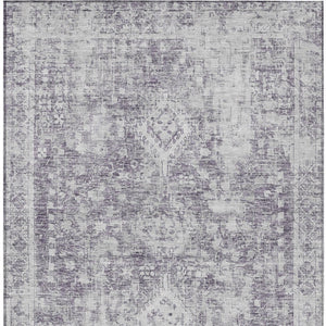 HomeRoots 5' Elegant Plum Oriental Area Rug - Washable, Durable Design for Indoor & Outdoor Spaces 10' X 14' 607619