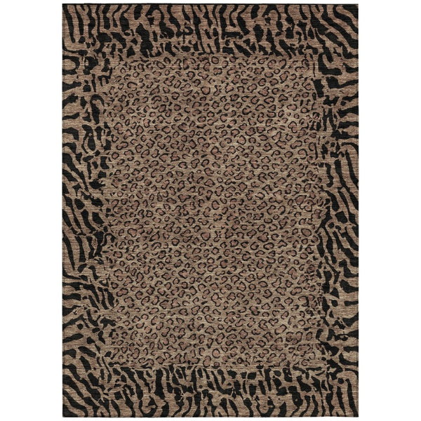 HomeRoots 5' Bold Brown Animal Print Area Rug for Indoor & Outdoor Use – Durable, Washable & Stylish Design 8' X 10' 607635