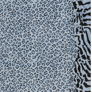 HomeRoots 5' Blue Animal Print Washable Area Rug - Stylish, Durable Accent for Indoor and Outdoor Spaces 5' X 8' 607639