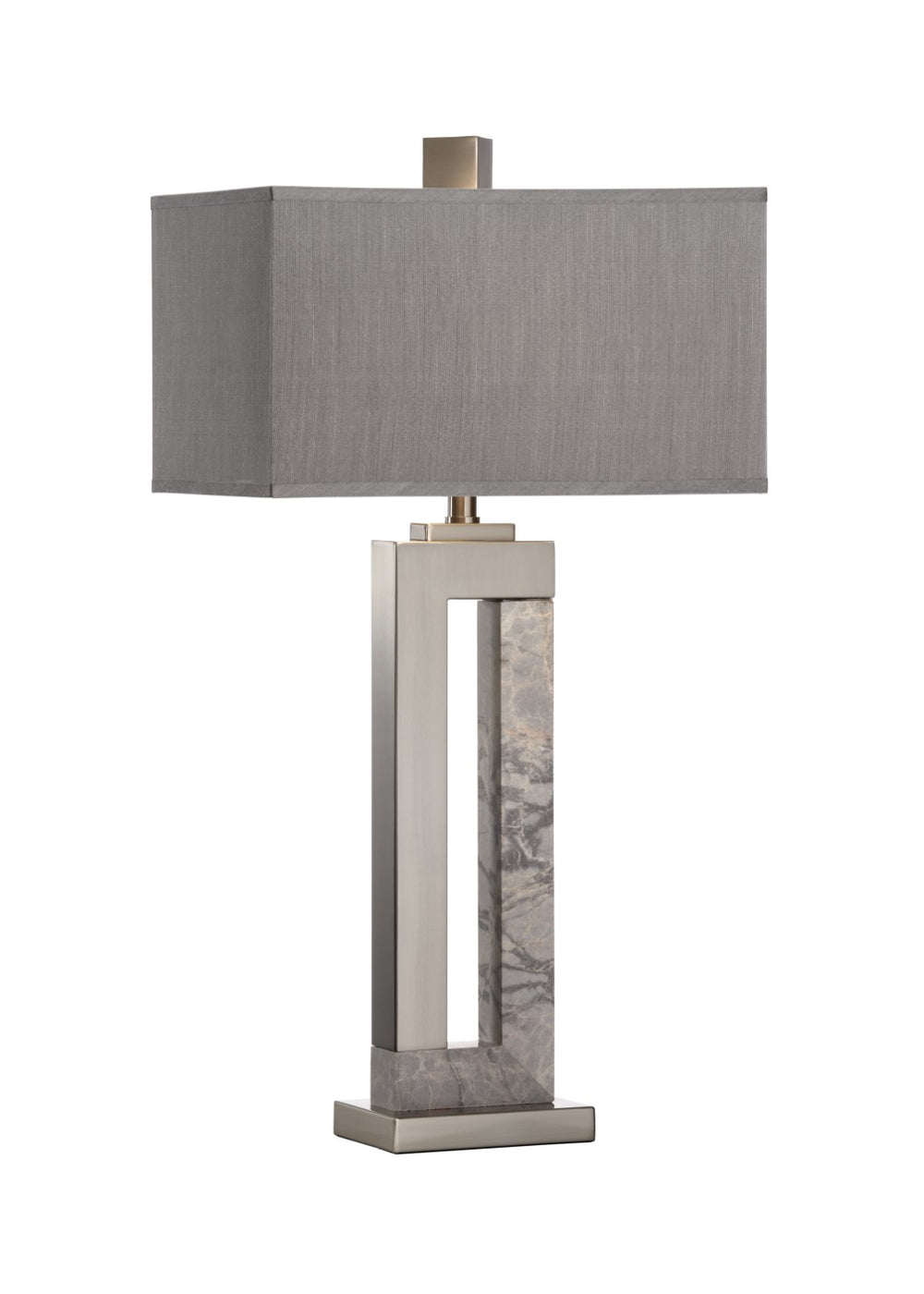 Wildwood Jaxon Marble Table Lamp With Brushed Nickel Accents — Compact 34" Sculptural Ambient Lighting 60764-2