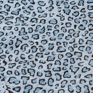 HomeRoots 5' Blue Animal Print Washable Area Rug - Stylish, Durable Accent for Indoor and Outdoor Spaces 8' Round 607640