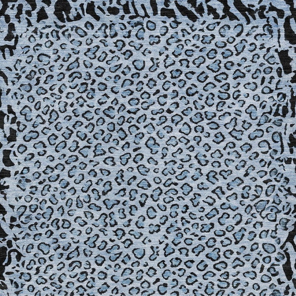 HomeRoots 5' Blue Animal Print Washable Area Rug - Stylish, Durable Accent for Indoor and Outdoor Spaces 8' X 10' 607641
