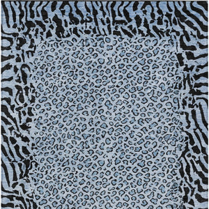 HomeRoots 5' Blue Animal Print Washable Area Rug - Stylish, Durable Accent for Indoor and Outdoor Spaces 8' X 10' 607641