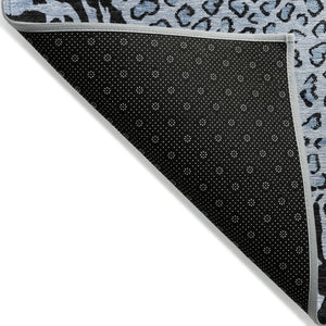 HomeRoots 5' Blue Animal Print Washable Area Rug - Stylish, Durable Accent for Indoor and Outdoor Spaces 9' X 12' 607642