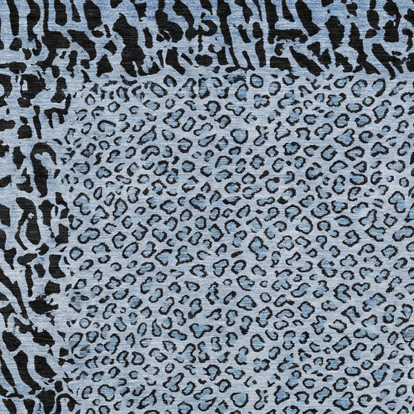 HomeRoots 5' Blue Animal Print Washable Area Rug - Stylish, Durable Accent for Indoor and Outdoor Spaces 10' X 14' 607643