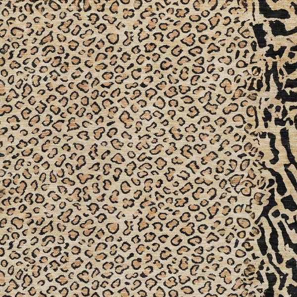HomeRoots 5' Gold Animal Print Area Rug - Stylish, Durable, Machine Washable for Indoor and Outdoor Spaces 8' X 10' 607647