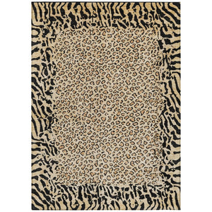 HomeRoots 5' Gold Animal Print Area Rug - Stylish, Durable, Machine Washable for Indoor and Outdoor Spaces 9' X 12' 607648