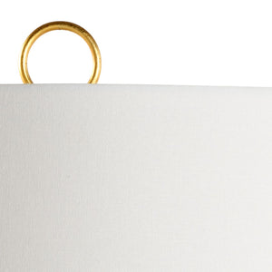 Wildwood Oliver Ceramic Gourd Lamp In Aged Gray With Antique Gold Leaf Trim — 29.5" Elegant Ambient Lighting 60765