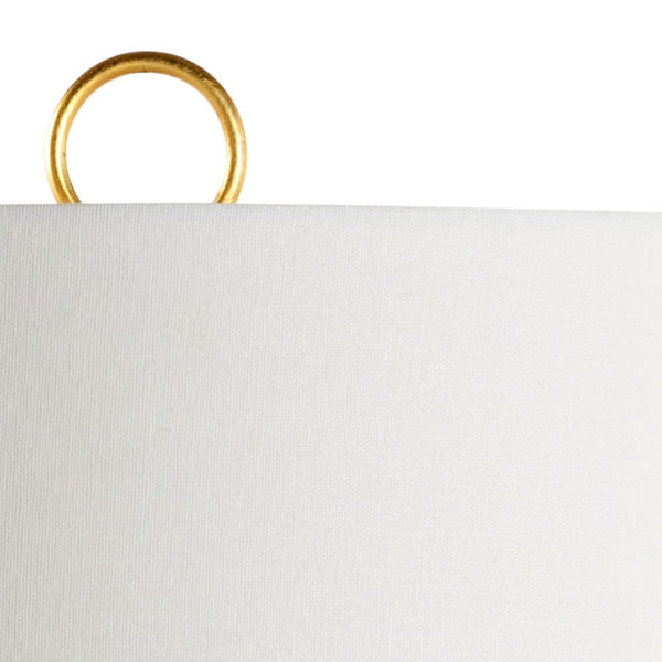 Wildwood Oliver Ceramic Gourd Lamp In Aged Gray With Antique Gold Leaf Trim — 29.5" Elegant Ambient Lighting 60765