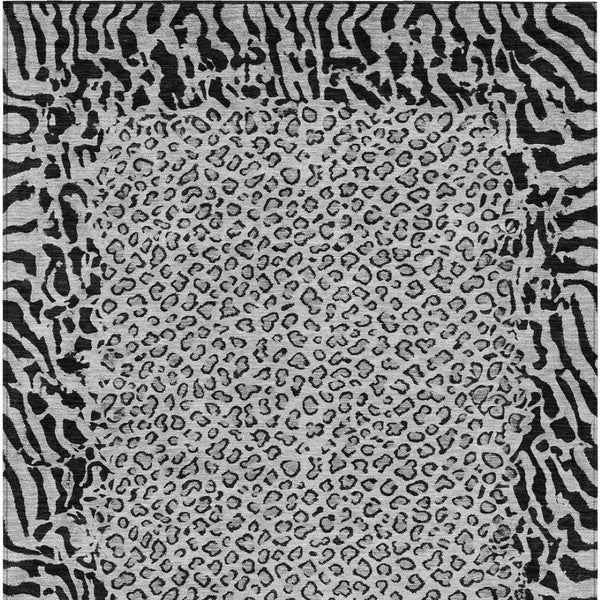 HomeRoots 5' Gray Animal Print Washable Area Rug - Stylish, Durable, and Easy-Clean for Indoor/Outdoor Use 5' X 8' 607651