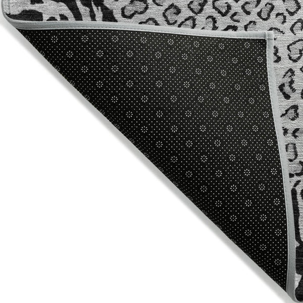 HomeRoots 5' Gray Animal Print Washable Area Rug - Stylish, Durable, and Easy-Clean for Indoor/Outdoor Use 9' X 12' 607654