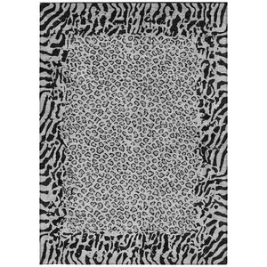 HomeRoots 5' Gray Animal Print Washable Area Rug - Stylish, Durable, and Easy-Clean for Indoor/Outdoor Use 9' X 12' 607654