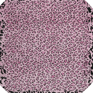 HomeRoots 5' Pink Animal Print Rug - Stylish Washable Indoor/Outdoor Area Rug for Modern Homes & Patios 8' Round 607658