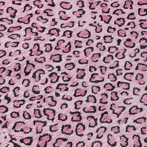 HomeRoots 5' Pink Animal Print Rug - Stylish Washable Indoor/Outdoor Area Rug for Modern Homes & Patios 8' Round 607658