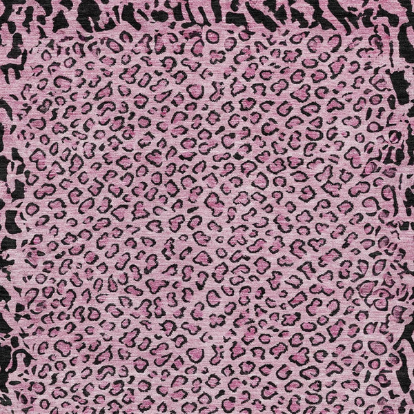 HomeRoots 5' Pink Animal Print Rug - Stylish Washable Indoor/Outdoor Area Rug for Modern Homes & Patios 8' X 10' 607659