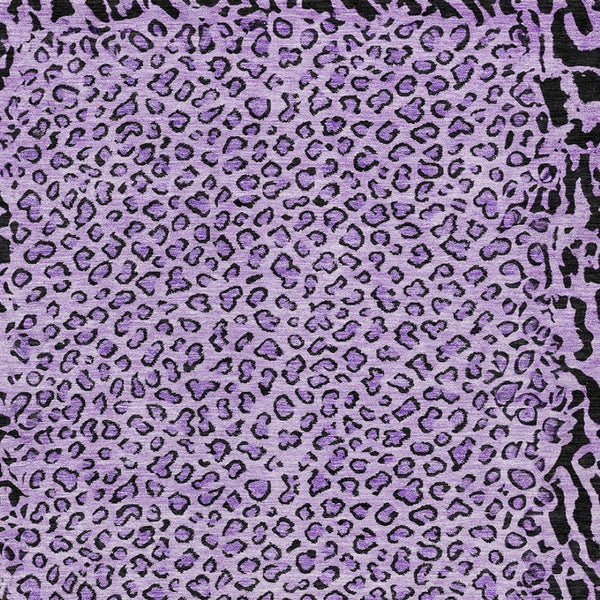 HomeRoots 5' Eye-Catching Purple Animal Print Area Rug - Durable, Washable, Indoor/Outdoor Versatility for Any Space 5' X 8' 607663