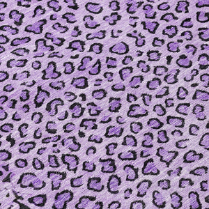 HomeRoots 5' Eye-Catching Purple Animal Print Area Rug - Durable, Washable, Indoor/Outdoor Versatility for Any Space 8' Round 607664