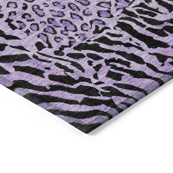 HomeRoots 5' Eye-Catching Purple Animal Print Area Rug - Durable, Washable, Indoor/Outdoor Versatility for Any Space 8' X 10' 607665