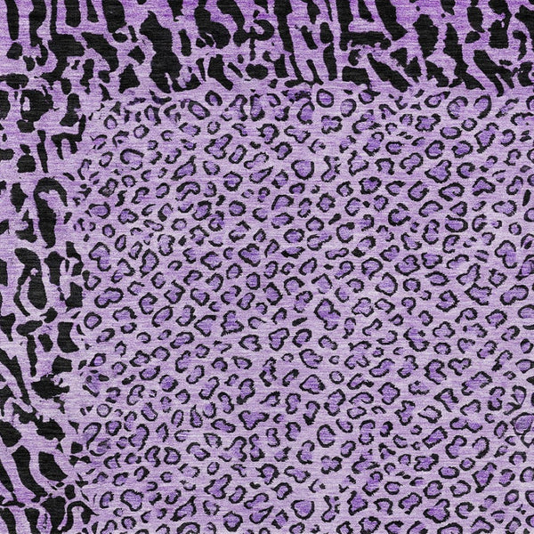 HomeRoots 5' Eye-Catching Purple Animal Print Area Rug - Durable, Washable, Indoor/Outdoor Versatility for Any Space 10' X 14' 607667