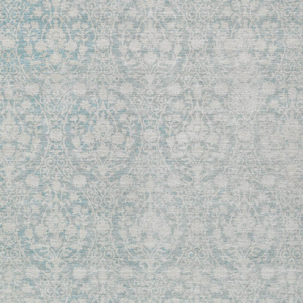 HomeRoots 5' Aqua Damask Indoor Outdoor Area Rug - Stylish, Durable, Washable, Perfect for Any Space! 5' X 8' 607675