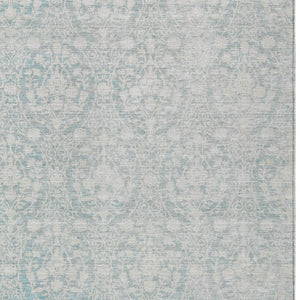 HomeRoots 5' Aqua Damask Indoor Outdoor Area Rug - Stylish, Durable, Washable, Perfect for Any Space! 8' X 10' 607677