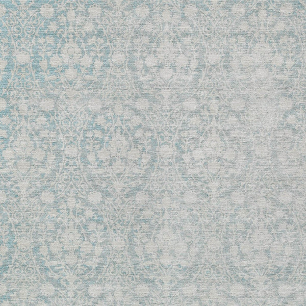 HomeRoots 5' Aqua Damask Indoor Outdoor Area Rug - Stylish, Durable, Washable, Perfect for Any Space! 9' X 12' 607678