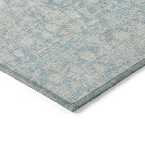 HomeRoots 5' Aqua Damask Indoor Outdoor Area Rug - Stylish, Durable, Washable, Perfect for Any Space! 10' X 14' 607679