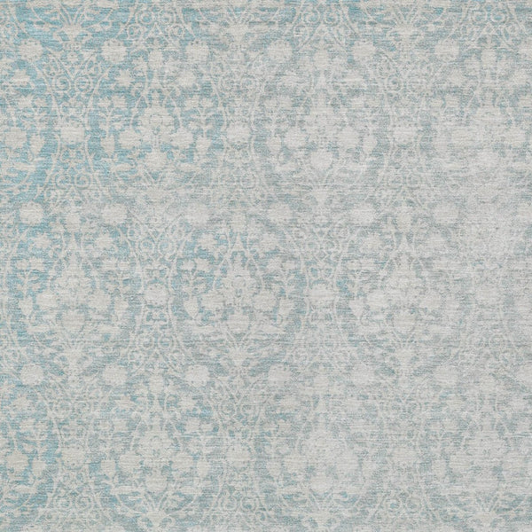 HomeRoots 5' Aqua Damask Indoor Outdoor Area Rug - Stylish, Durable, Washable, Perfect for Any Space! 10' X 14' 607679