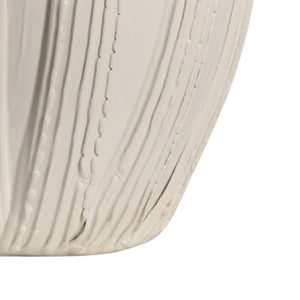 Wildwood Borghese Ivory Ceramic Lamp With Raised Ridged Texture, 28.5" Sculptural Accent For Warm Ambient Light 60768