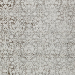 HomeRoots 5' Chocolate Damask Area Rug - Elegant Washable Indoor/Outdoor Rug for High-Traffic Spaces 9' X 12' 607690