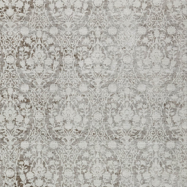 HomeRoots 5' Chocolate Damask Area Rug - Elegant Washable Indoor/Outdoor Rug for High-Traffic Spaces 10' X 14' 607691