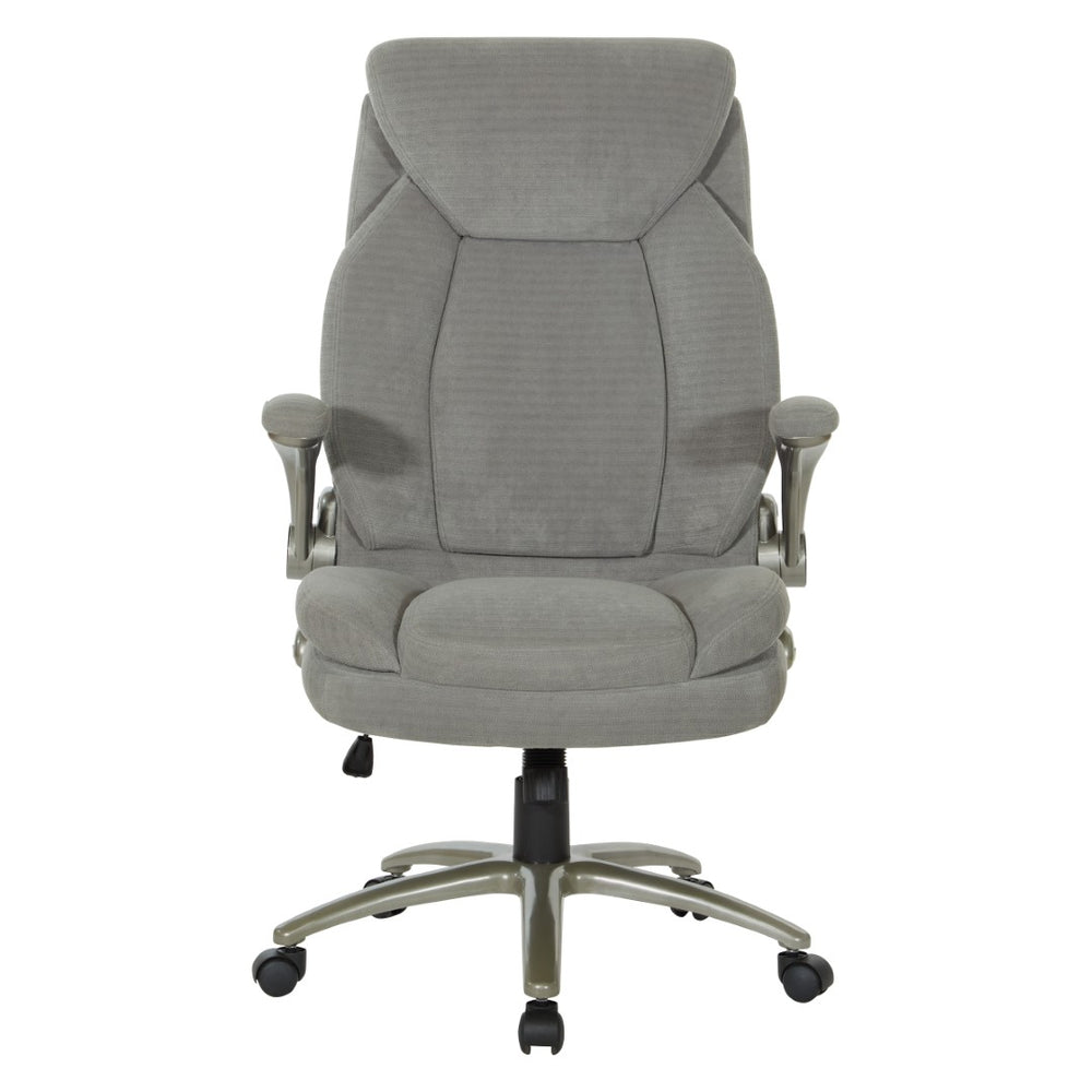 OSP Home Furnishings Big and Tall Ergonomic Office Chair with Lumbar Support and Padded Flip-up Arms EXH14517BT-2