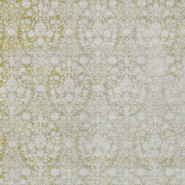 HomeRoots 5' Gold Damask Area Rug – Elegant, Durable, Machine Washable Design for Indoor and Outdoor Spaces 8' X 10' 607701