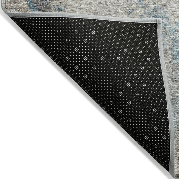 HomeRoots 5' Teal Blue Abstract Area Rug - Washable Indoor/Outdoor Design for High-Traffic Spaces and Style 8' X 10' 607731