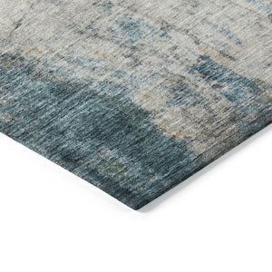 HomeRoots 5' Teal Blue Abstract Area Rug - Washable Indoor/Outdoor Design for High-Traffic Spaces and Style 8' X 10' 607731