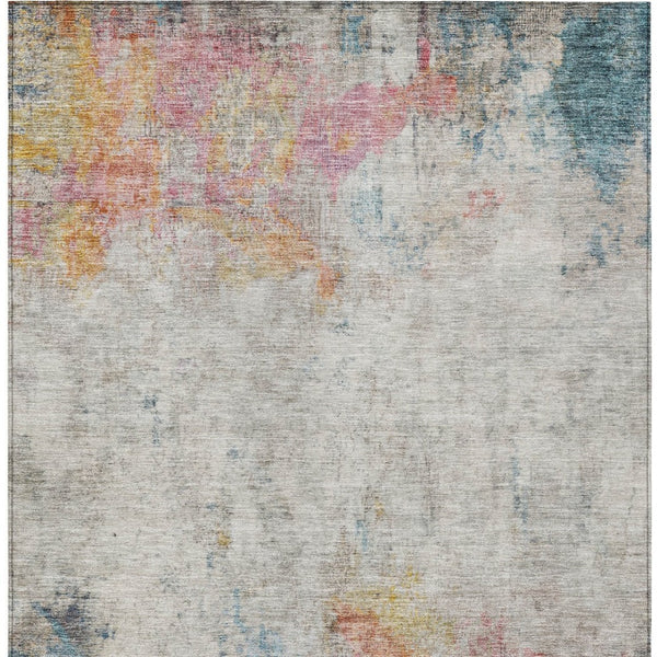 HomeRoots 5' Teal Blue Abstract Area Rug - Washable Indoor/Outdoor Design for High-Traffic Spaces and Style 10' X 14' 607733
