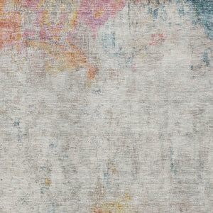 HomeRoots 5' Teal Blue Abstract Area Rug - Washable Indoor/Outdoor Design for High-Traffic Spaces and Style 10' X 14' 607733