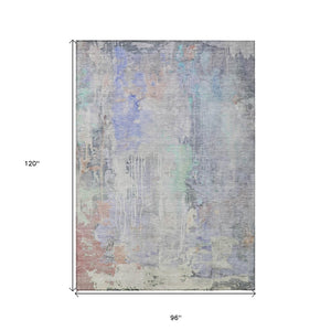HomeRoots 5' Vibrant Purple Abstract Area Rug - Durable, Washable, Indoor/Outdoor Design for Stylish Living Spaces 8' X 10' 607749